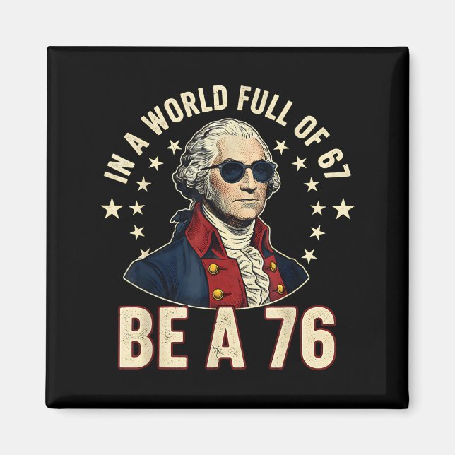Aimant George Washington 67 Mème Dans Le Monde Plein De 6 (Devant)