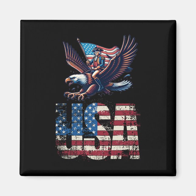 Aimant George Washington À cheval Sur Un Aigle 4 juillet (Devant)