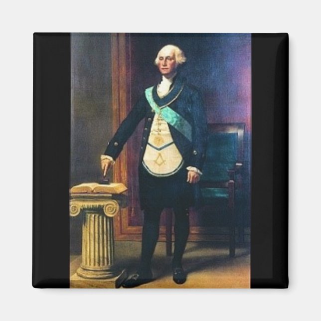 Aimant George Washington En Régélie Masonique (Devant)
