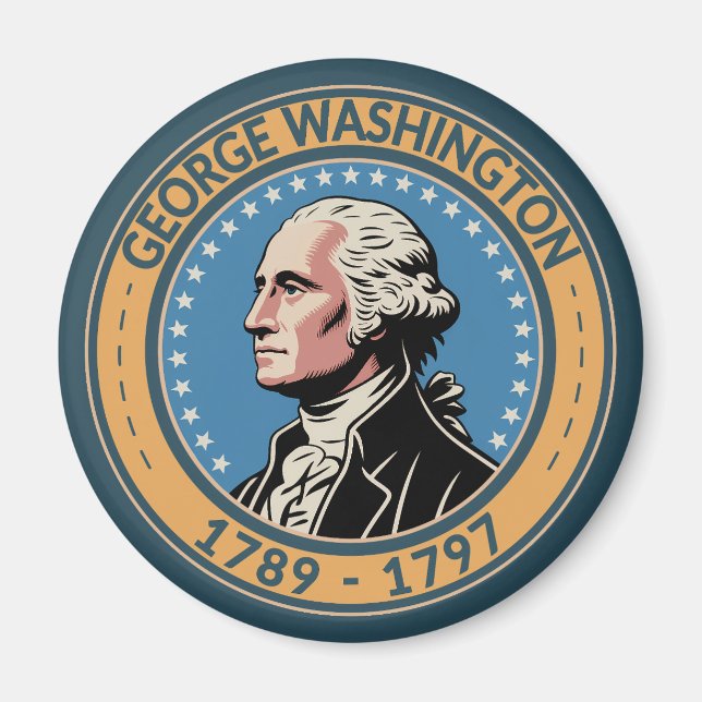 Aimant George Washington Président américain Illustration (Devant)