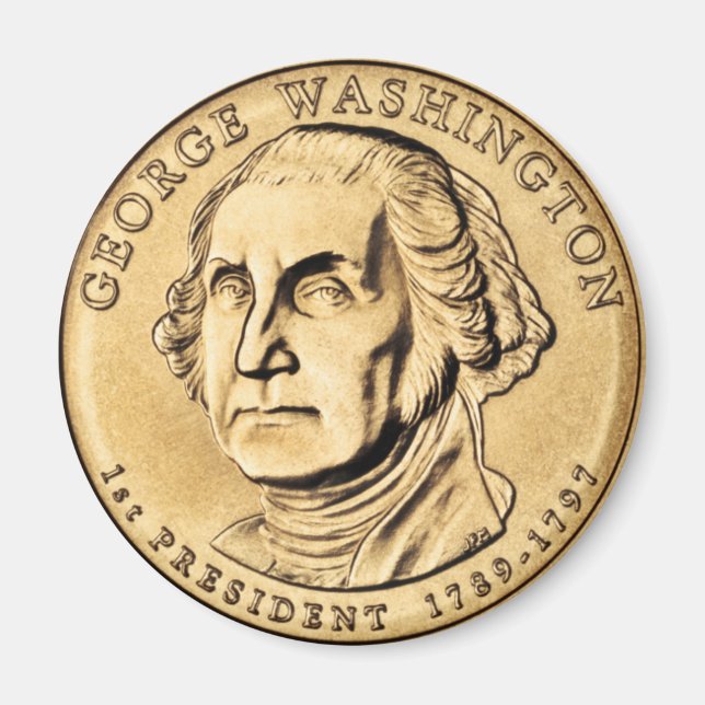 Aimant George Washington Présidentiel $1 pièce magnétique (Devant)
