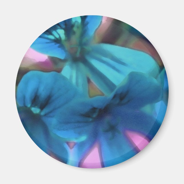 Aimant Geraniums bleus (Devant)