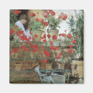 Aimant Geraniums par Childe Hassam, Impressionnisme Vinta