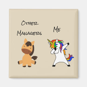 Aimant Gérer Boss Employé Cheval Dabbing Unicorn