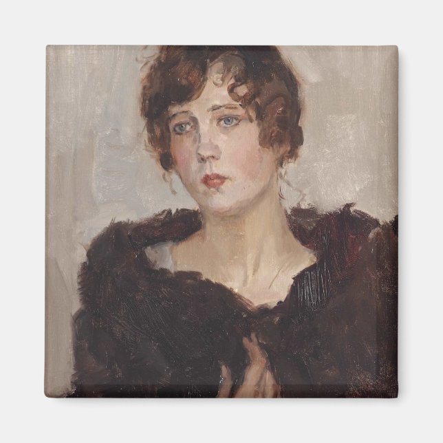 Aimant Gertie en fourrure (par Isaac Israels) (Devant)