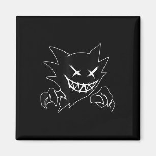 Aimant Ghost Demon Sketchy Blackwork Tattoo Flash