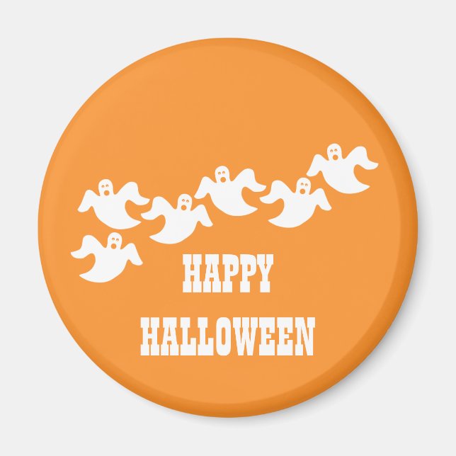 Aimant Ghost Party Halloween Magnet, orange (Devant)