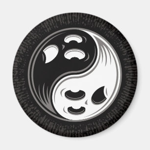 Aimant Ghost Yin Yang Noir et blanc
