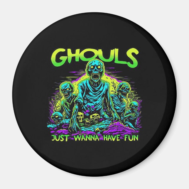 Aimant Ghouls veut juste s'amuser - Halloween Sloth Desig (Devant)