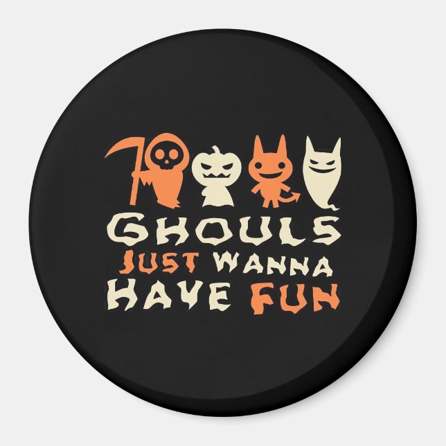 Aimant Ghouls veut juste s'amuser Sloth Halloween (Devant)