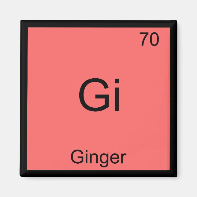 Aimant Gi - Chimie Symbole du tableau périodique du Ginge (Devant)