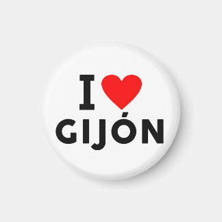 Aimant Gijon Espagne ville d'amour coeur comme voyage