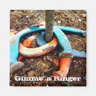 Aimant Gimme' a Ringer Horseshoe Pitching Cadeaux