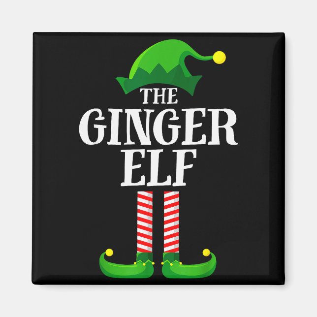Aimant Ginger Elf Matching Family Group Christmas Party P (Devant)