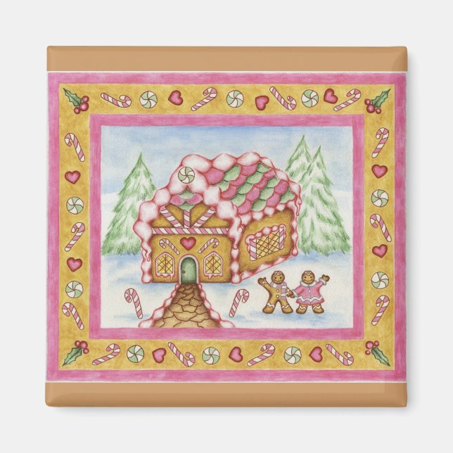 Aimant ginger_house_3d écrasé (Devant)