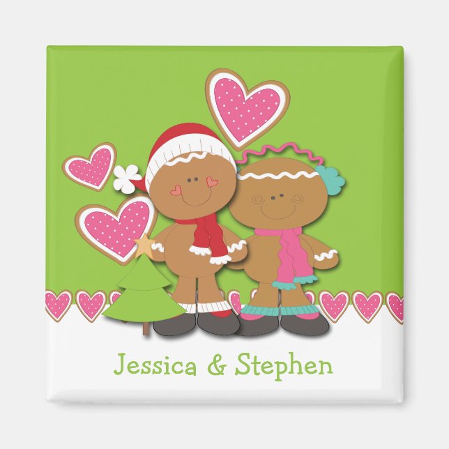 Aimant Gingerbread Cookie Couple Christmas (Devant)