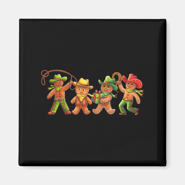 Aimant Gingerbread Cowboy Christmas Cookie Baker Western  (Devant)