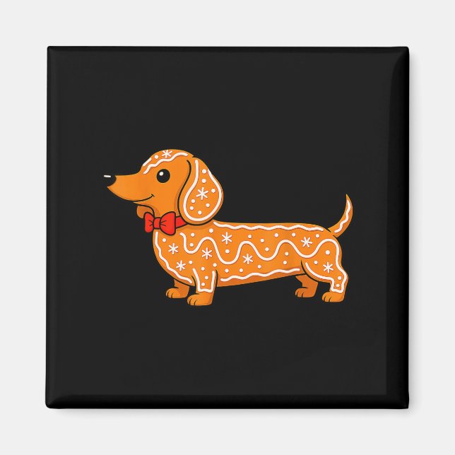 Aimant Gingerbread Dachshund Christmas Cute Weiner Dog  (Devant)