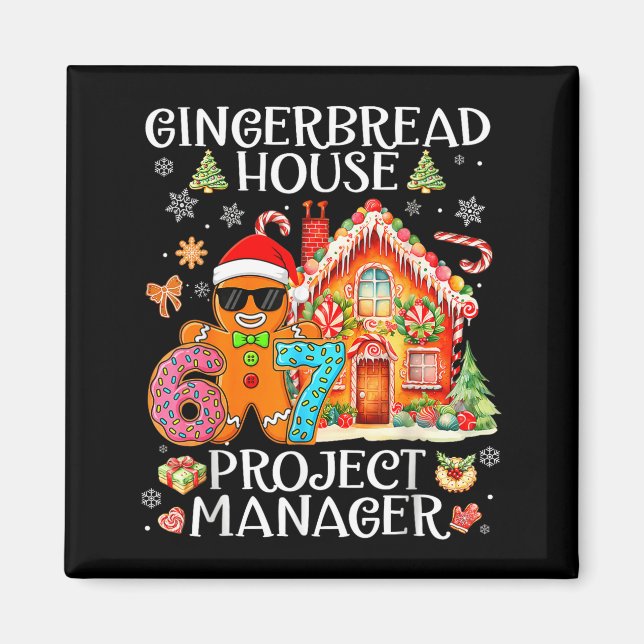 Aimant Gingerbread House Project Manager Decorating Bakin (Devant)