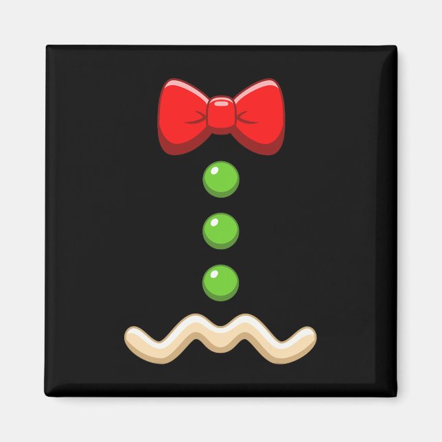 Aimant Gingerbread Man Costume Noël Halloween Cookie (Devant)