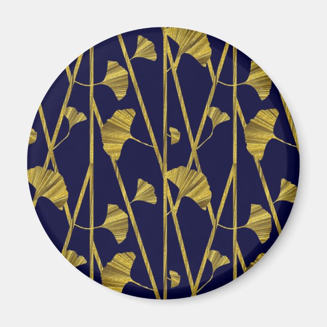 Aimant ginkgo d'or (Devant)