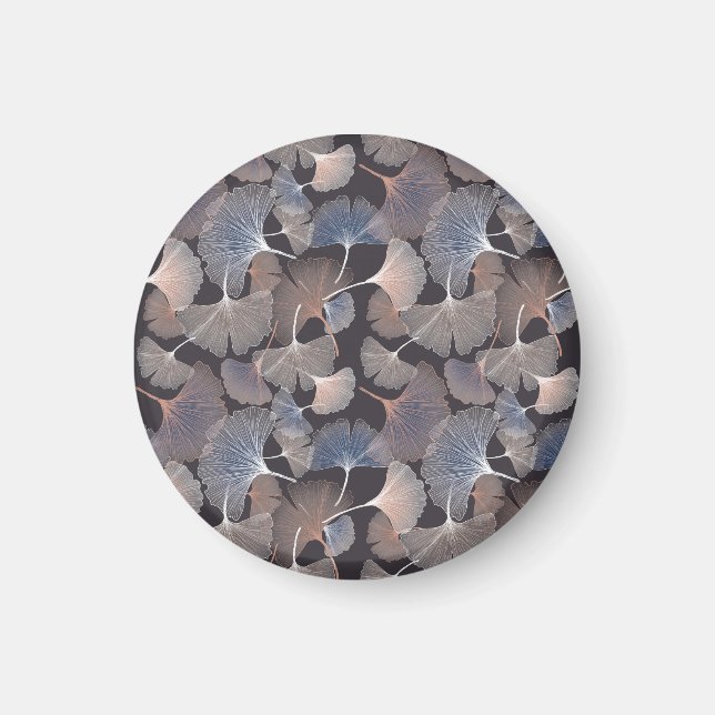 Aimant Ginkgo feuilles : élégant motif naturel. (Devant)
