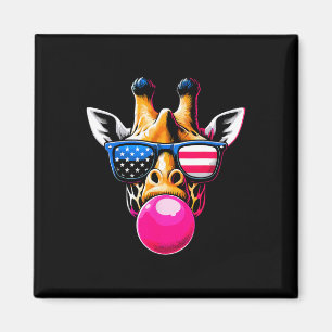 Aimant Girafe Avec Des Gles Usa Et 4 juillet Bubblegum