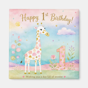 Aimant Girafe Capricieuse Premier Anniversaire Merveilleu