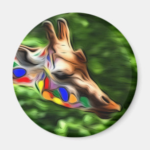 Aimant Girafe d'arc-en-ciel