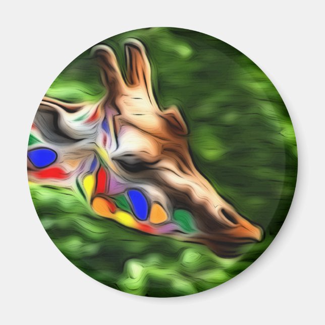 Aimant Girafe d'arc-en-ciel (Devant)