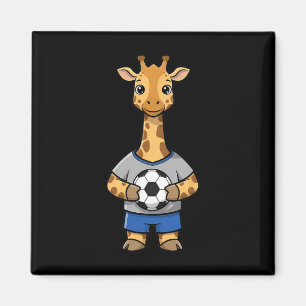 Aimant Girafe de football mignon Joueur de Footbyll Anima