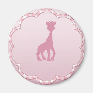 Aimant girafe rose