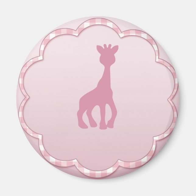 Aimant girafe rose (Devant)