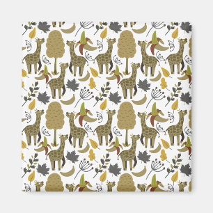 Aimant Girafe sans couture motif jaune blanc haute