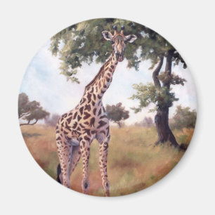 Aimant Girafe tenant l'aimant grand