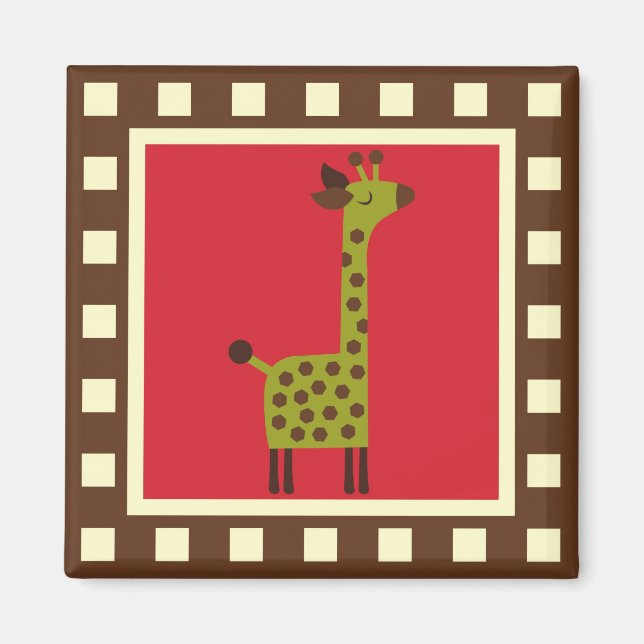 Aimant Giraffe Animaux mignons (Devant)