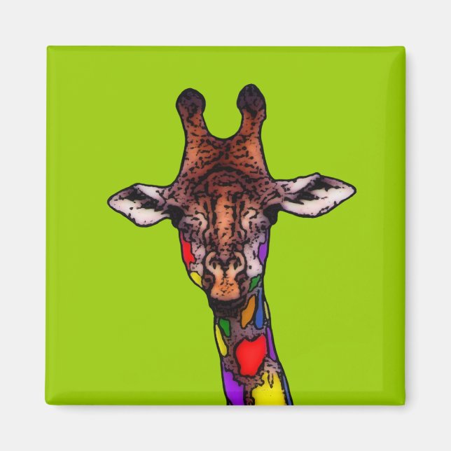 Aimant Giraffe arc-en-ciel (Devant)