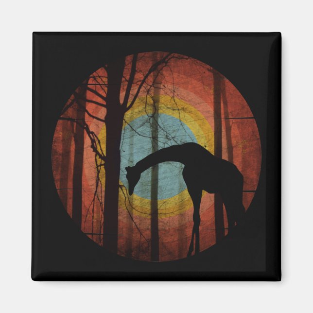AIMANT GIRAFFE DANS LES BOIS FORET (Devant)