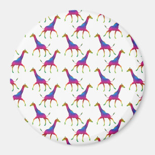 Aimant Giraffe de couleur arc-en-ciel