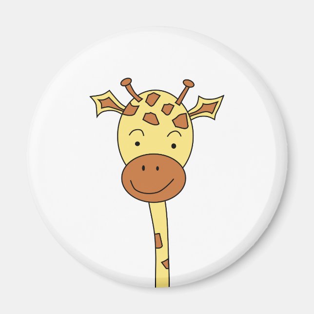 Aimant Giraffe Face À L'Avant. Dessin. (Devant)