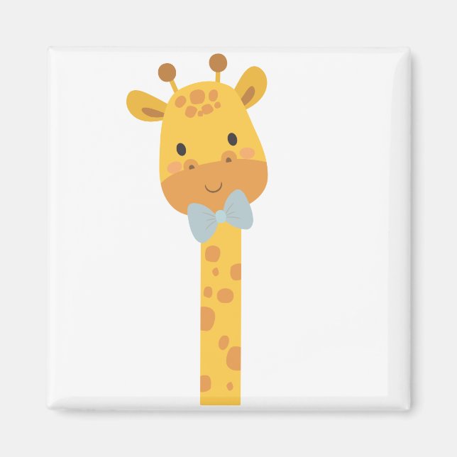 Aimant Giraffe, illustration animale (Devant)