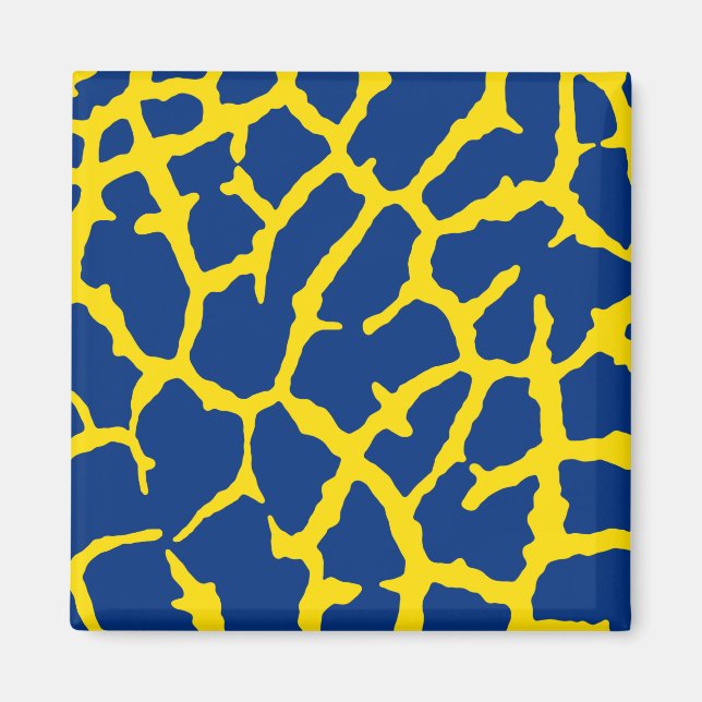 Aimant Giraffe Imprimé Marine Jaune (Devant)