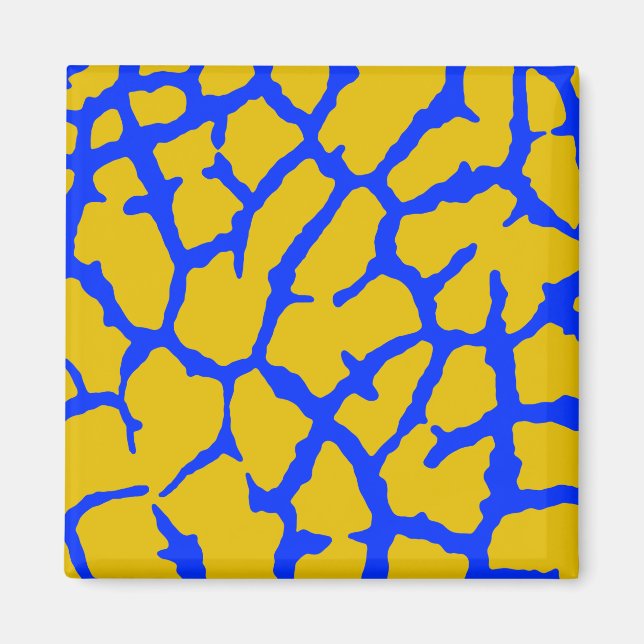 Aimant Giraffe Imprimer bleu jaune (Devant)