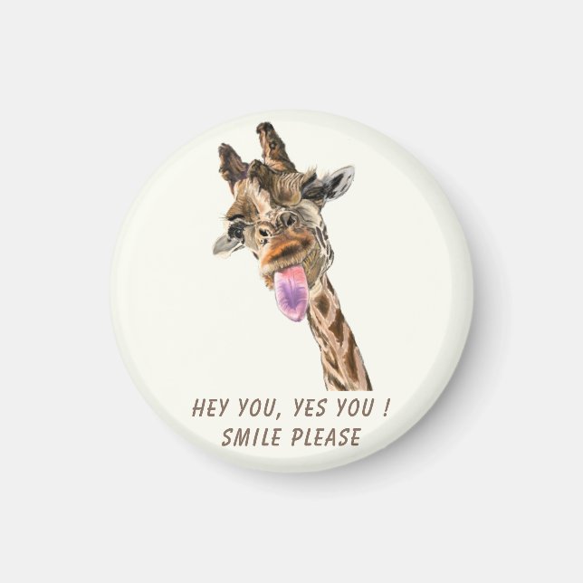 Aimant Giraffe Joueuse Drôle cadeau d'aimant - Dessin (Devant)