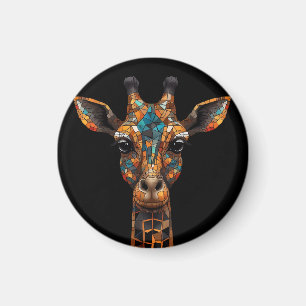 Aimant Giraffe Mosaic Portrait Acrylique Porte - clé