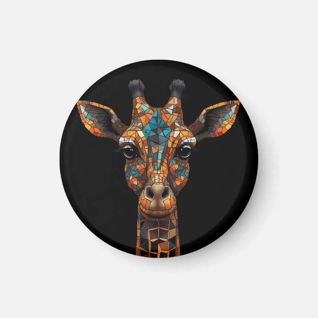 Aimant Giraffe Mosaic Portrait Acrylique Porte - clé (Devant)