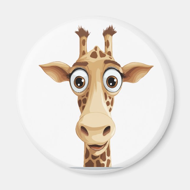 Aimant Giraffe Peeking mignon adorable drôle dessin anima (Devant)