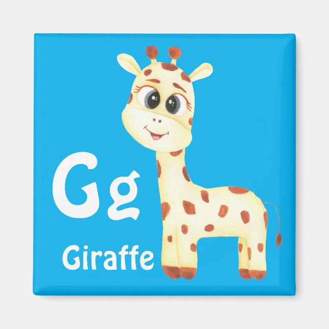 Aimant Giraffe personnaliser ABC : Lettre G - Ajouter vot (Devant)
