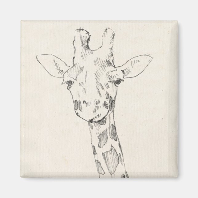 Aimant Giraffe Portrait | Croquis (Devant)