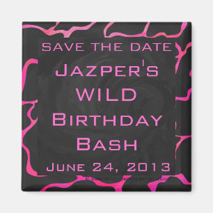 Aimant Giraffe rose chaude et noire